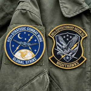 Custom Air Force flag patches embroidered PVC military flag insignia supplier