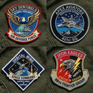 Custom Air Force morale patches PVC embroidered tactical Velcro insignia manufacturer