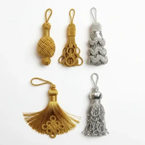 Close-up detail of coiled metallic bullion tassel showing precise wire wrapping for military dress uniforms