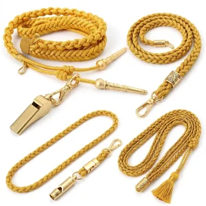Ceremonial whistle lanyards for Army Navy Air Force Police security dress uniforms by Sharko Badge