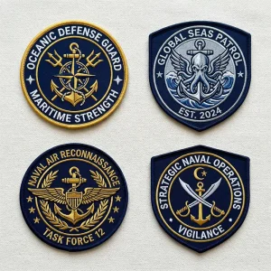 Custom Navy morale patches PVC embroidered tactical Velcro maritime insignia manufacturer