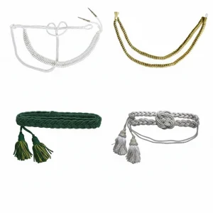 ornamental-military-aiguillettes-cords ornamental military aiguillettes in gold silver and green for dress ceremonies