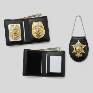 premium-leather-badge-wallets-executive Premium leather badge wallets for Army Navy Air Force Police professional identification uniforms by Sharko Badge