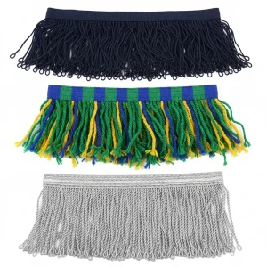 Close-up detail of uniform metallic fringe strands showing regulation standard construction for military dress uniforms