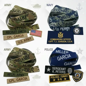 sharko-badge-premium-ceremonial-woven-name-ribbon-manufacturer Premium ceremonial woven name ribbons manufacturer collection for Army Navy Air Force Police formal uniforms by Sharko Badge