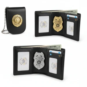 slim-badge-wallets-collection Precision slim badge wallets for Army Navy Air Force Police everyday credential carry by Sharko Badge